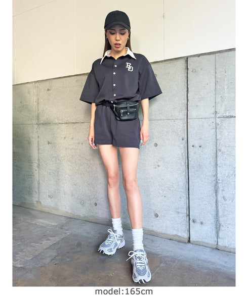 ラガーシャツ半袖オールインワン