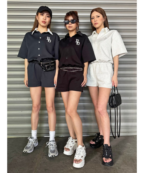 ラガーシャツ半袖オールインワン