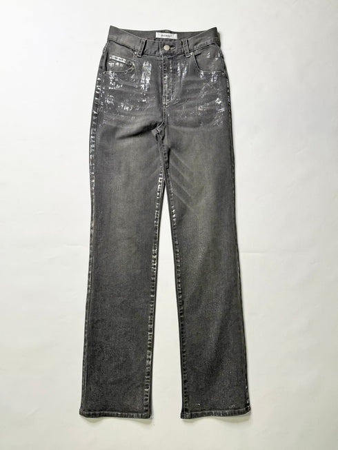 ホイルプリントデニムストレートパンツ