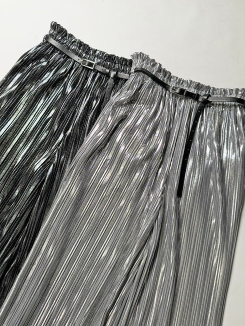 シャイニープリーツワイドパンツ