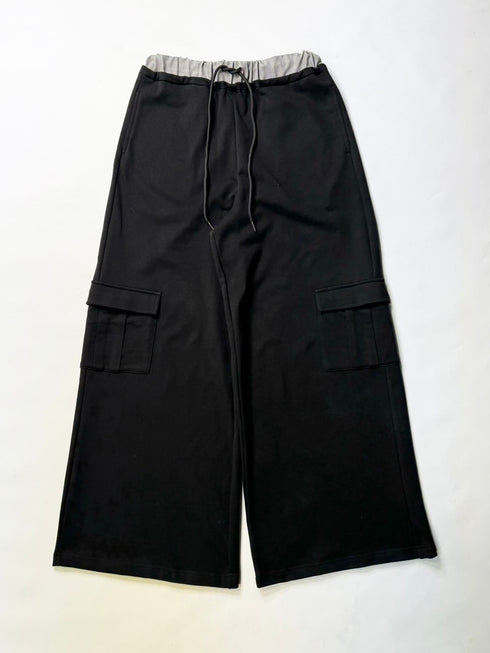 コントラストトリムスウェットカーゴパンツ