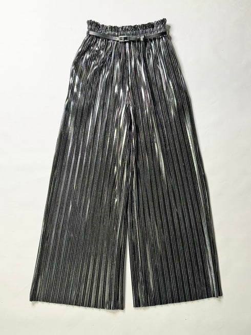 シャイニープリーツワイドパンツ