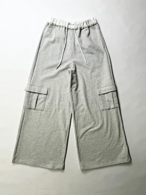 コントラストトリムスウェットカーゴパンツ
