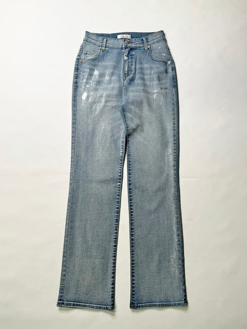 ホイルプリントデニムストレートパンツ