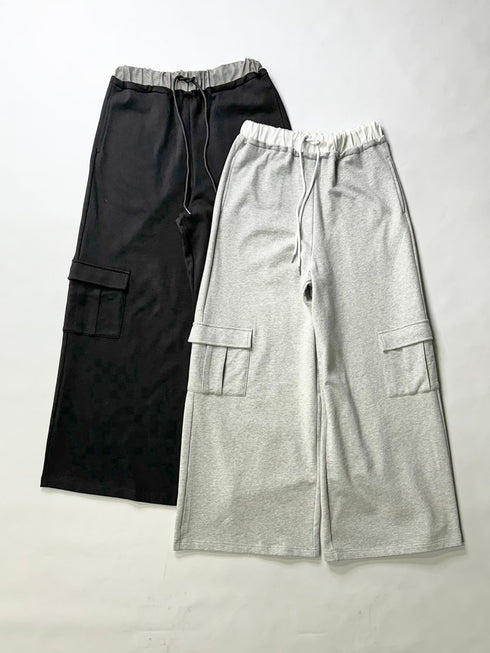 コントラストトリムスウェットカーゴパンツ