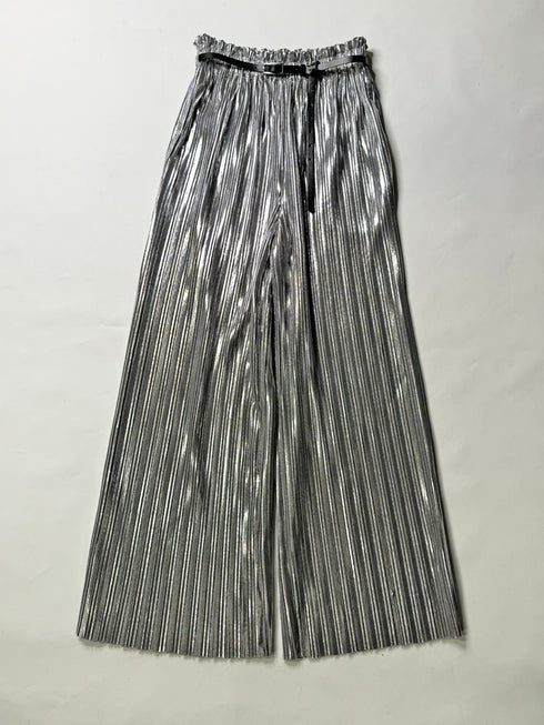 シャイニープリーツワイドパンツ
