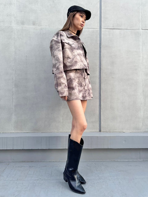 ニュアンス柄ミニスカート