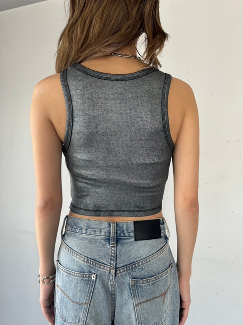 シャイニーショートタンクトップス