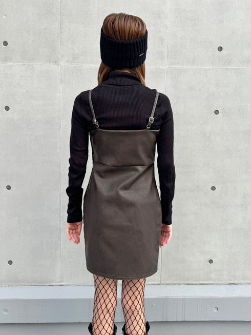 ヴィンテージレザーキャミワンピース