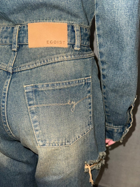 ヴィンテージ加工デニムオールインワン