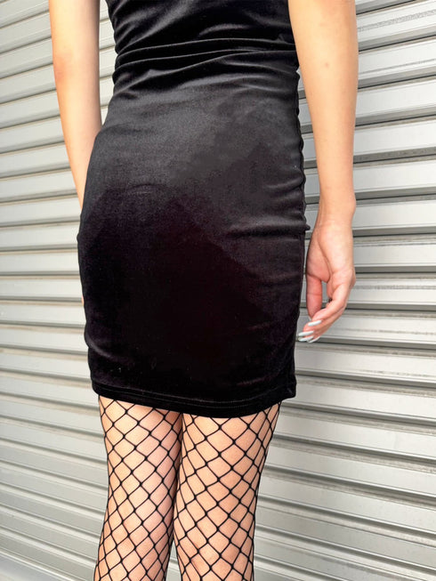 ラメ刺繍ベロアキャミワンピース