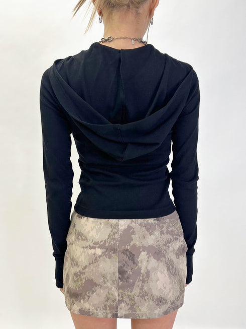 レースアップフードトップ