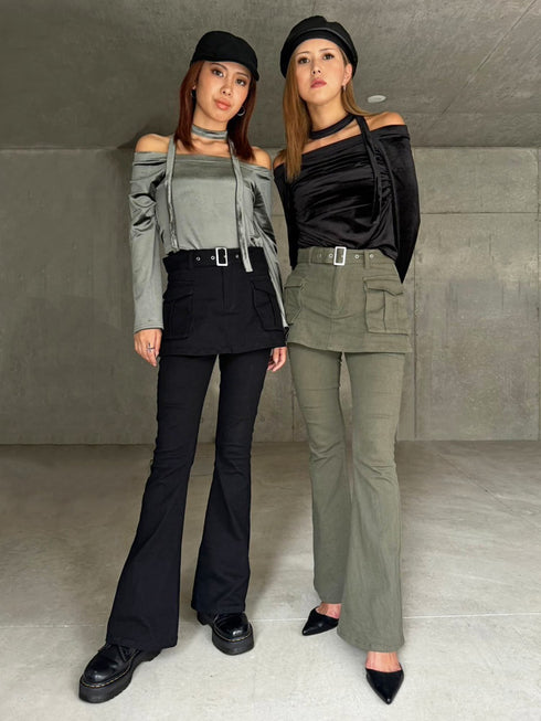 スカートドッキングフレアパンツ