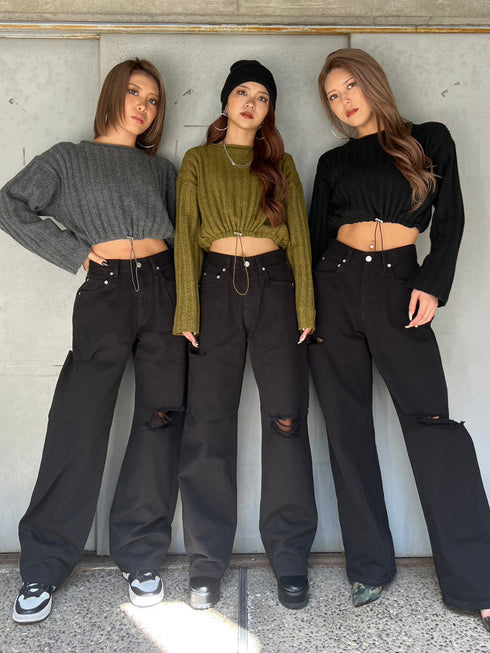 EG Blackツイルワイドパンツ