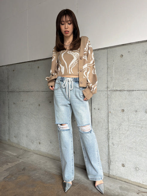 ウエストゴムデニムパンツ