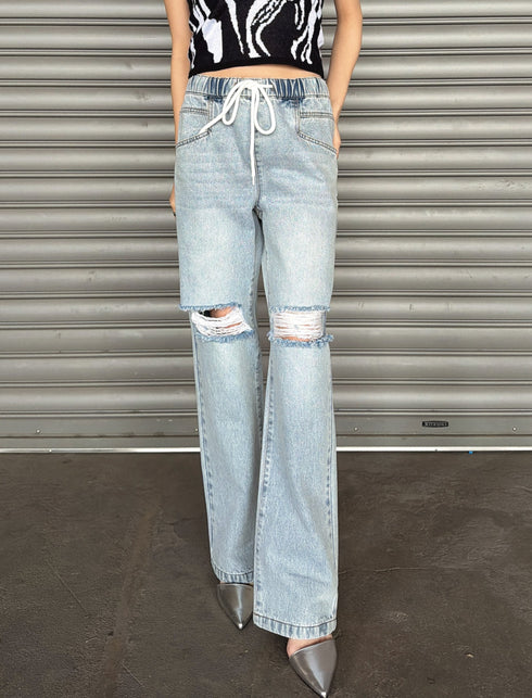 ウエストゴムデニムパンツ