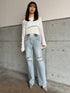 ウエストゴムデニムパンツ