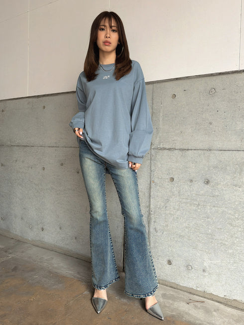 フロント刺繍ユニセックスロンT