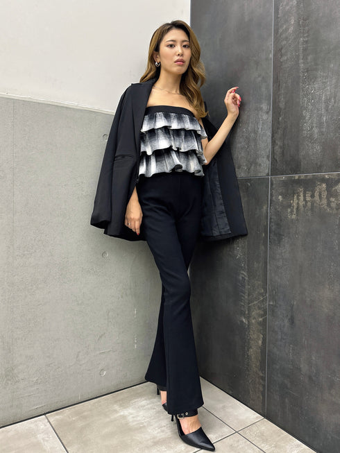 チェック柄ベアトップス