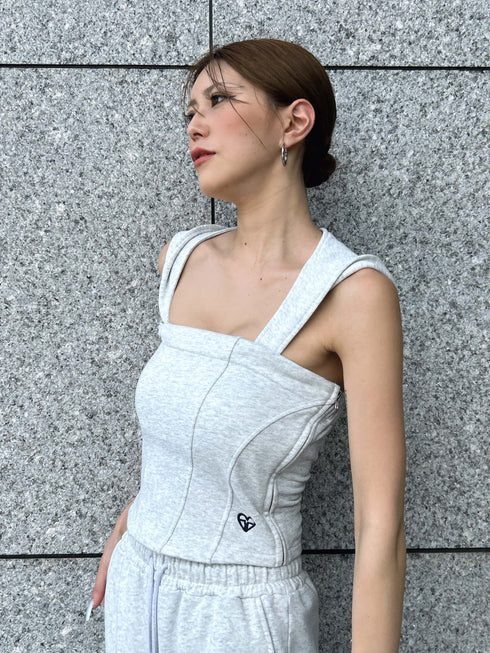 ハートロゴ裏毛ベアトップス