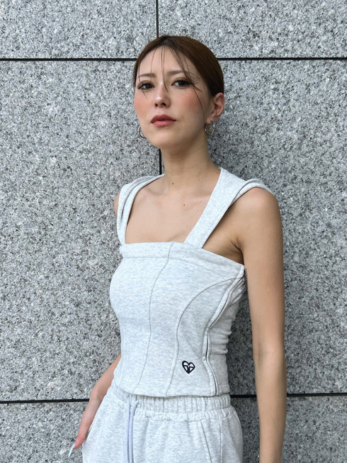 ハートロゴ裏毛ベアトップス