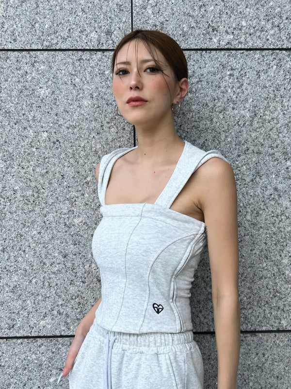 ハートロゴ裏毛ベアトップス