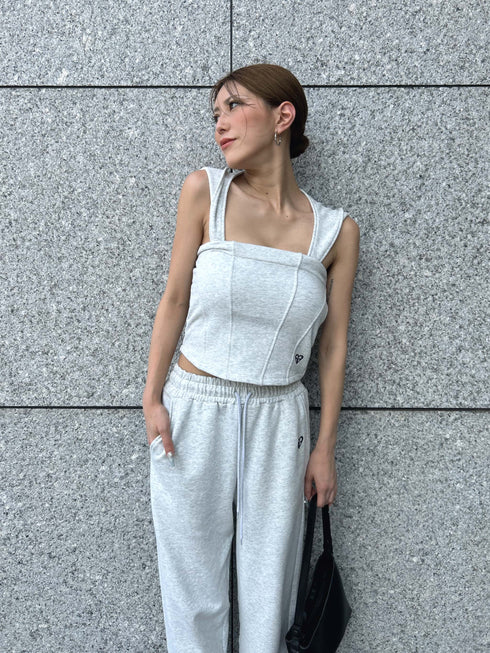 ハートロゴ裏毛パンツ