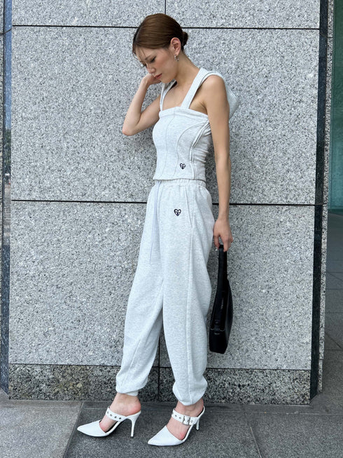 ハートロゴ裏毛パンツ