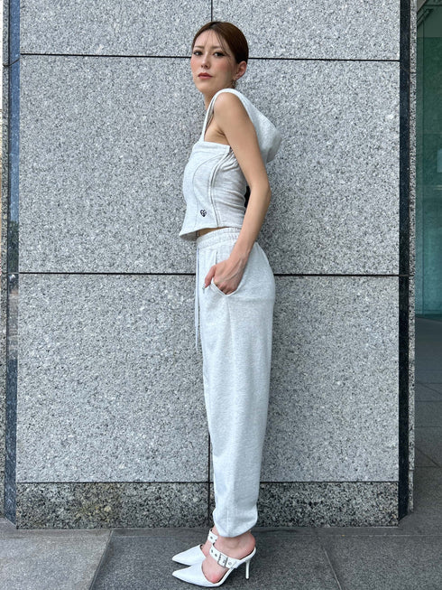 ハートロゴ裏毛パンツ