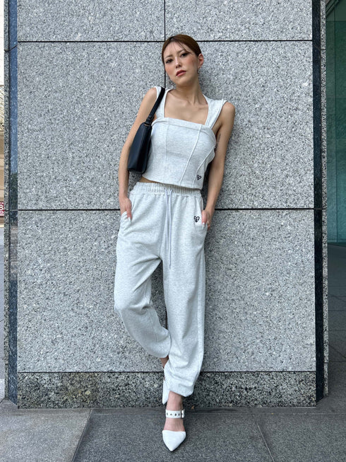 ハートロゴ裏毛パンツ