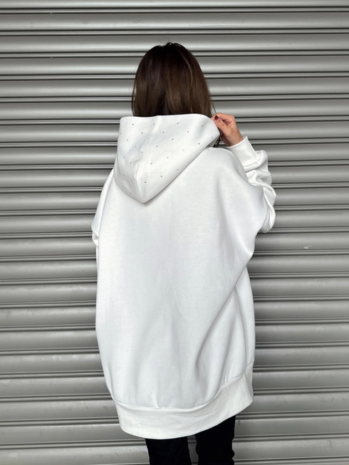 ラインストーンフードトップス