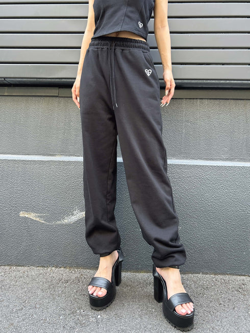 ハートロゴ裏毛パンツ