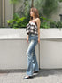 チェック柄ベアトップス