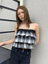 チェック柄ベアトップス