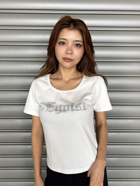 ラインストーンロゴTシャツ