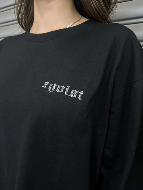 ラインストーンロゴユニセックスロンT