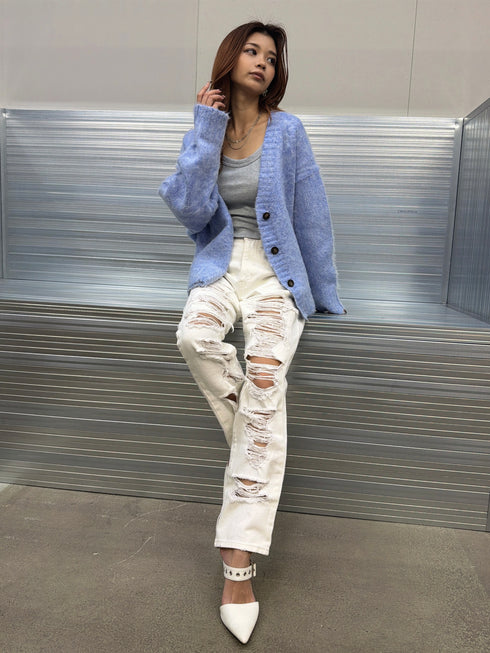 ロングシャギーオーバーカーディガン
