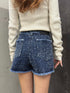 ツイードデニムショートパンツ
