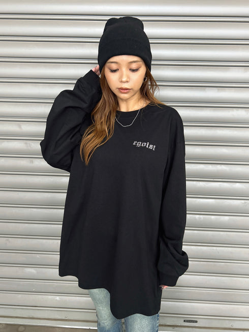 ラインストーンロゴユニセックスロンT