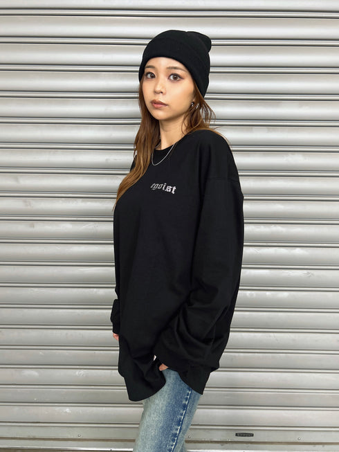 ラインストーンロゴユニセックスロンT