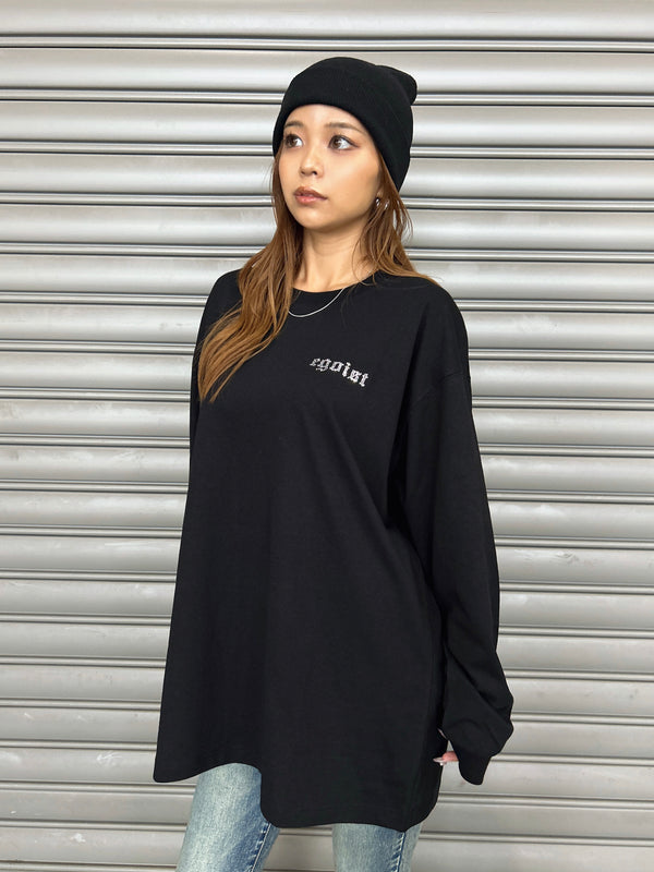 ラインストーンロゴユニセックスロンT