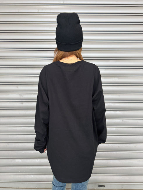 ラインストーンロゴユニセックスロンT