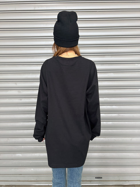 ラインストーンロゴユニセックスロンT