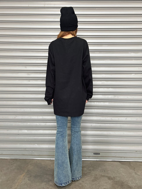 ラインストーンロゴユニセックスロンT