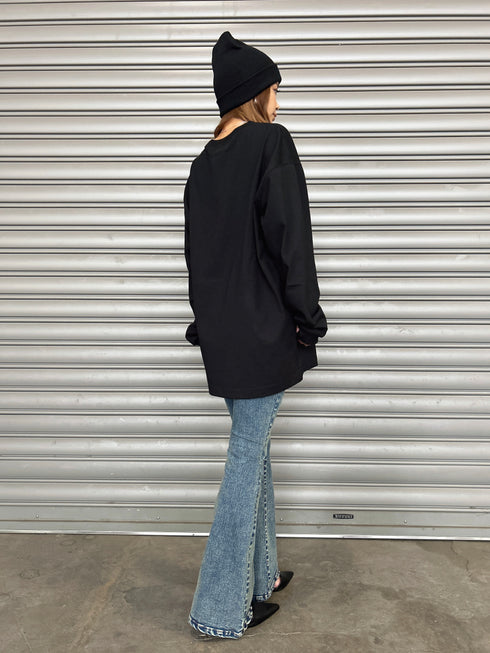 ラインストーンロゴユニセックスロンT