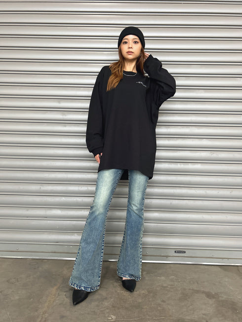 ラインストーンロゴユニセックスロンT