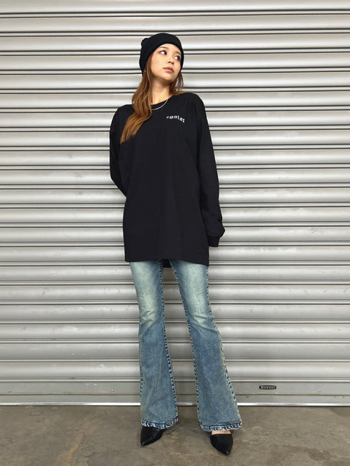 ラインストーンロゴユニセックスロンT