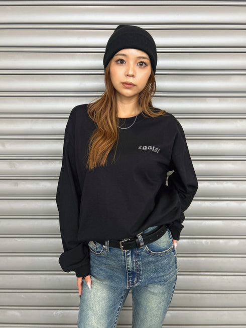 ラインストーンロゴユニセックスロンT