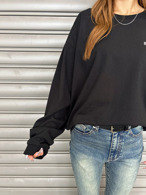 ラインストーンロゴユニセックスロンT