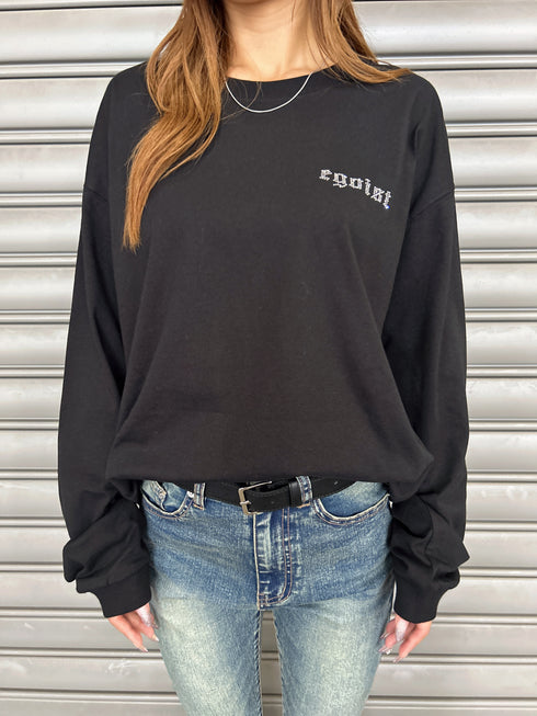 ラインストーンロゴユニセックスロンT